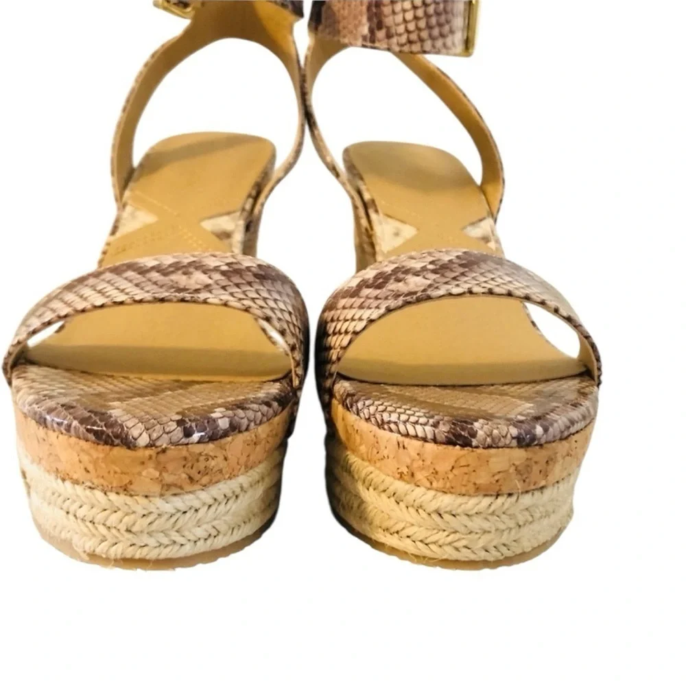 NEW ADRIENNE VITTADINI PLATFORM ESPADRILLE 10 Jute Wedge Snakeskin